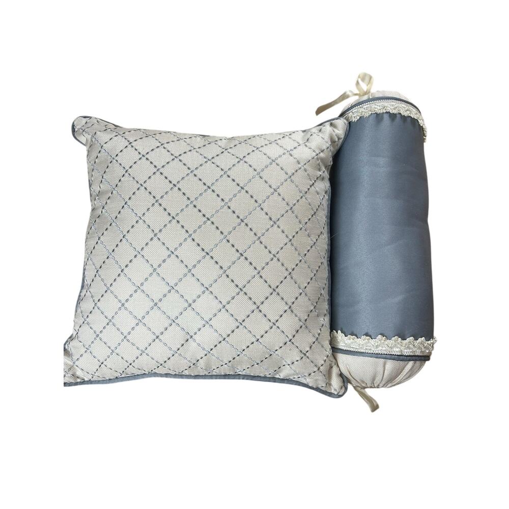 Waterford Linens Cushion Gray 40 X 40 Cm Traditional Geometric Polyester Blend